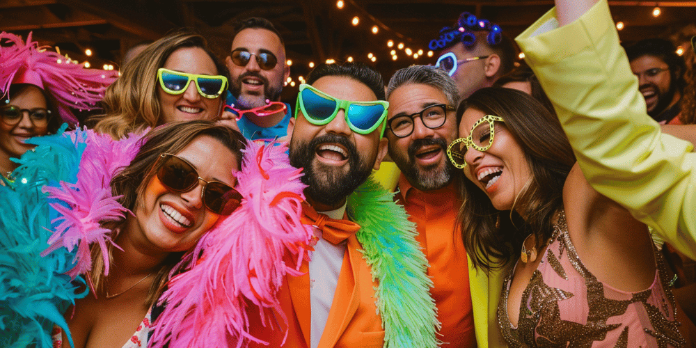 Des invités à un mariage qui passent du bon temps.